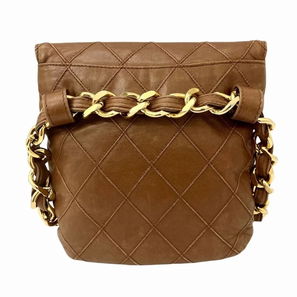 AUTHENTIC CHANEL mini wild stitch bum bag waist bag belt 75cm brown lambskin - Picture 6 of 12